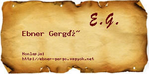 Ebner Gergő névjegykártya